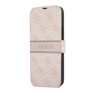 Preklopni Etui za Apple iPhone 13 Guess, Stripe Bk Pu, roza