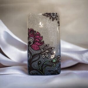 Ovitek Lace glitter bicolor Flowers za Huawei Mate 10, Teracell, srebrna