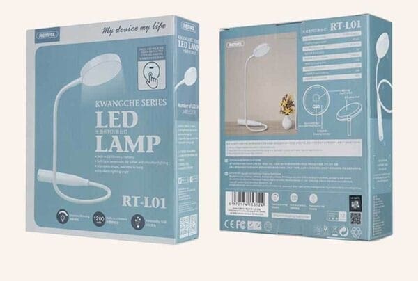 LED svetilka RT-L01 prenosna, 1.200mAh, USB, Li-Ion, z polnilno baterijo, Remax, bela - slika 4