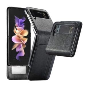 Ovitek Leather Card za Samsung Galaxy Z Flip 3 5G, Teracell, črna