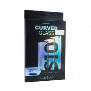 Zaščitno steklo ukrivljeno za Samsung Galaxy S21 Plus 5G Teracell, UV Glue Full Cover + LED, prozorna