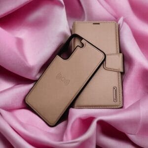 Preklopni Etui + ovitek za Samsung Galaxy S22 Plus 5G Hanman, Canvas 2v1, roza