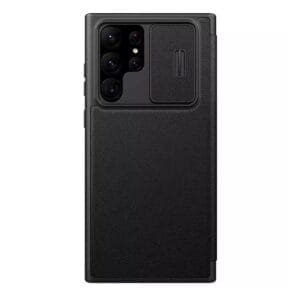 Preklopni Etui za Samsung Galaxy S23 Ultra Nillkin, Qin Pro plain Lether, črna