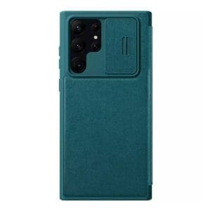 Preklopni Etui za Samsung Galaxy S23 Ultra Nillkin, Qin Pro plain Lether, zelena
