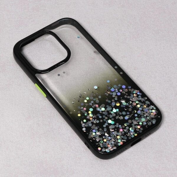 Ovitek Frame Glitter za Apple iPhone 14 Pro 6.1, Teracell, črna