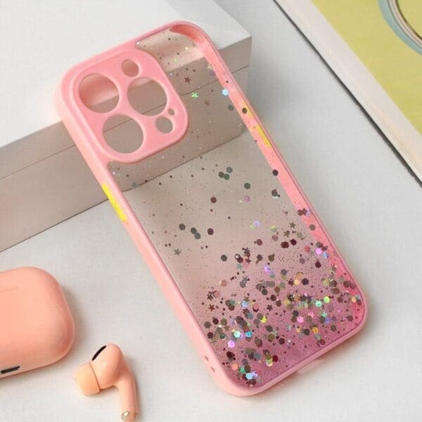 Ovitek Frame Glitter za Apple iPhone 14 Pro 6.1, Teracell, roza - slika 3