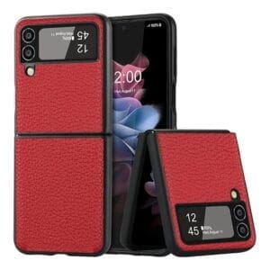 Ovitek Elegant Leather za Samsung Galaxy Z Flip 4 SM-F721B, Teracell, rdeča