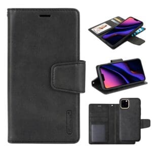 Preklopni Etui + ovitek za Apple iPhone 13 Hanman, Canvas 2v1, črna