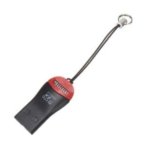 Čitalec kartic, USB-micro SD, z obeskom, Teracell, črna