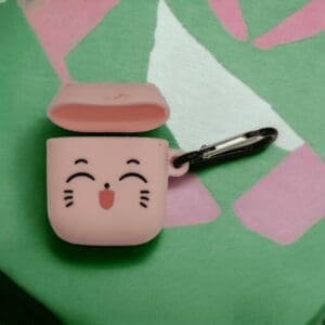 Etui za slušalke Cat silikonski za Apple AirPods 1/2, Teracell, tip 2, roza