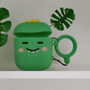 Etui za slušalke Dinosaur silikonski za Apple AirPods 1/2, Teracell, zelena