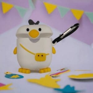 Etui za slušalke Duck silikonski za Apple AirPods 1/2, Teracell, tip 2, bela