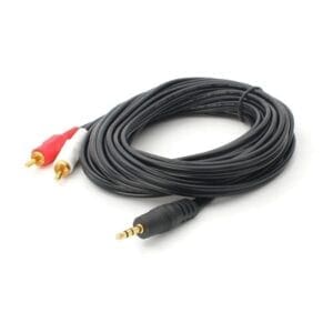 Kabel, 3.5mm AUX-RCA, M-Mx2, Teracell, 5m, črna