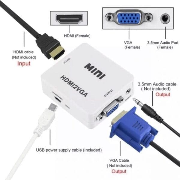 Adapter Box, HDMI-VGA, Ž-Ž, Teracell, črna - slika 4
