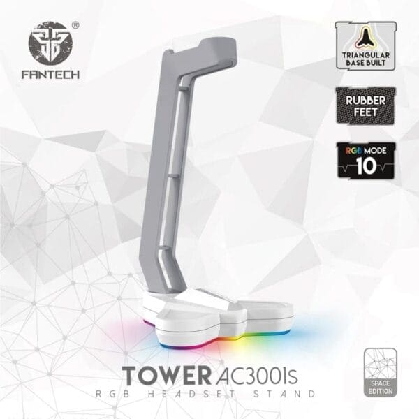 Stojalo za slušalke AC3001S, USB, RGB Space Edition, Fantech, bela