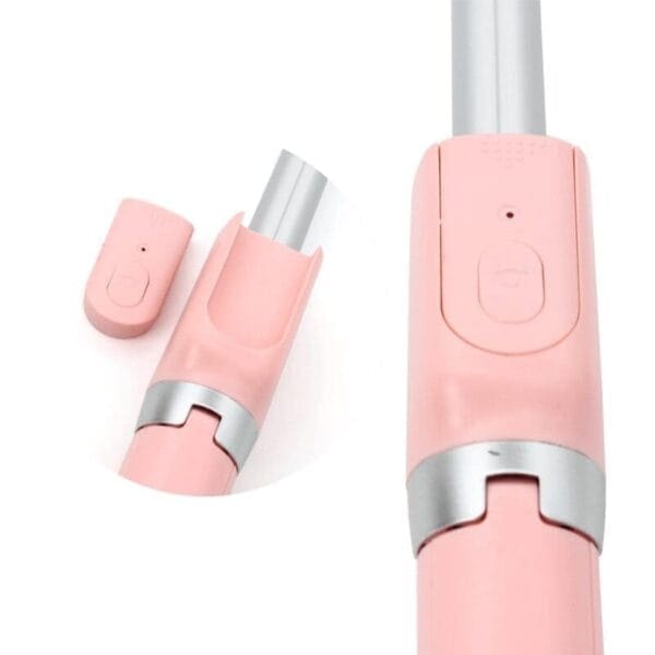 Selfie komplet Mini stojalo LED light, Bluetooth, Teracell, 60cm, pink - slika 2