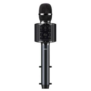 Mikrofon brezžični K-05 Karaoke, 1.200mAh, Bluetooth 4.2, Li-Ion, držalo za telefon, Remax, črna