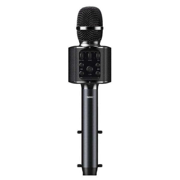 Mikrofon brezžični K-05 Karaoke, 1.200mAh, Bluetooth 4.2, Li-Ion, držalo za telefon, Remax, črna
