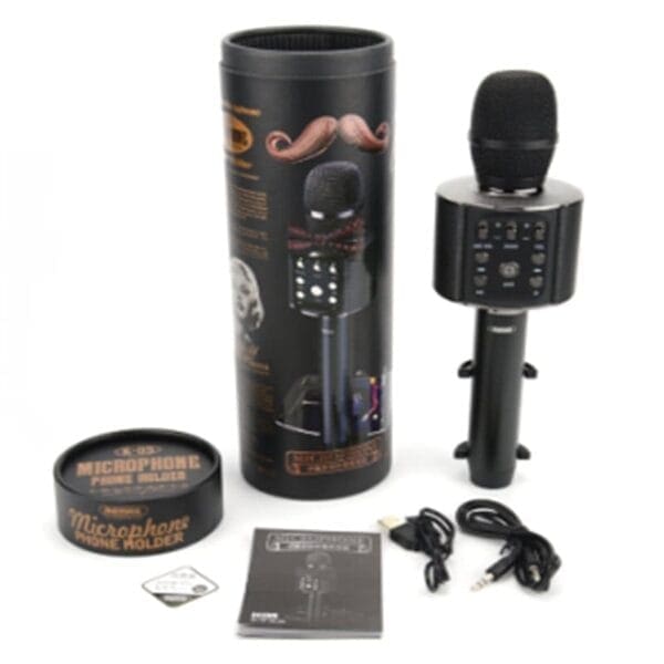 Mikrofon brezžični K-05 Karaoke, 1.200mAh, Bluetooth 4.2, Li-Ion, držalo za telefon, Remax, črna - slika 3