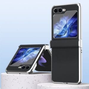 Ovitek Color Plating Leather za Samsung Galaxy Z Flip 5 SM-F731B, Teracell, črna