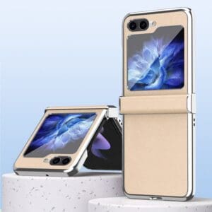 Ovitek Color Plating Leather za Samsung Galaxy Z Flip 5 SM-F731B, Teracell, zlata