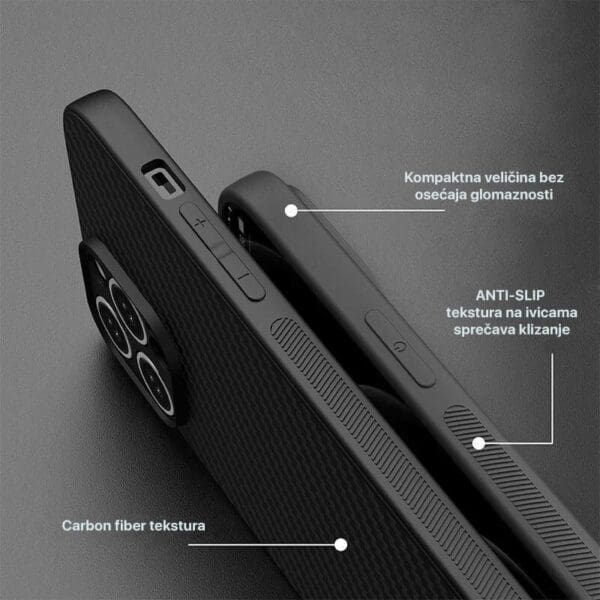 Ovitek Carbon fiber za Realme C51, C53, Teracell, črna - slika 3