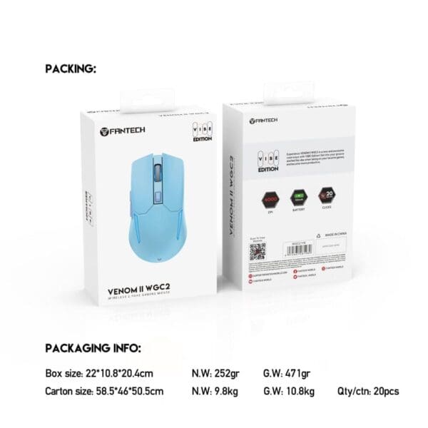Miška WGC2 Venom II, Wireless, Fantech, modra - slika 10