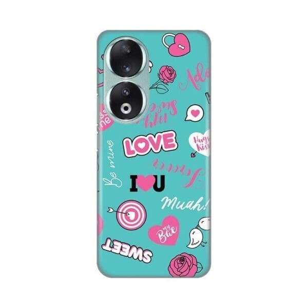 Ovitek Print za Honor 90 My Print Cover Love, turkizna in roza