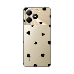 Ovitek, Print Skin za Realme C51/C53 My Print Cover Hearts, prozorna in črna