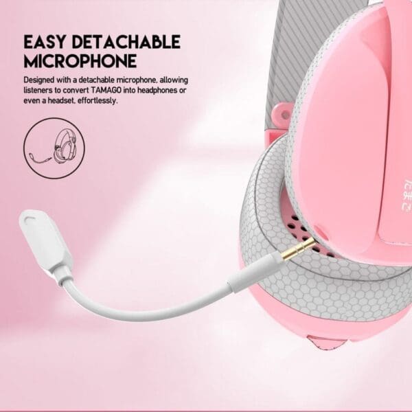 Naglavne slušalke brezžične WHG01 Tamago, Bluetooth, Sakura, Fantech, roza - slika 8