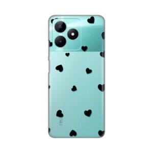 Ovitek, Print Skin za Realme C51/C53 My Print Cover Hearts, prozorna in črna