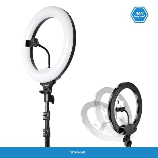 Selfie komplet G2 + LED z telekopskim stojalom, daljinec, Teracell, 180cm, črna - slika 2