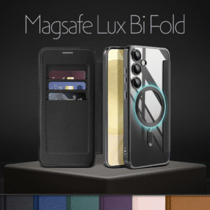 Preklopni Etui Magsafe za Samsung Galaxy S24 Ultra Teracell, Lux Bi Fold, črna