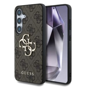 Ovitek 4G PU Big Logo za Samsung Galaxy S25 S931B, Guess, rjava