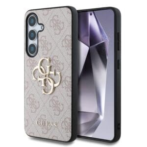 Ovitek 4G PU Big Logo za Samsung Galaxy S25 S931B, Guess, roza