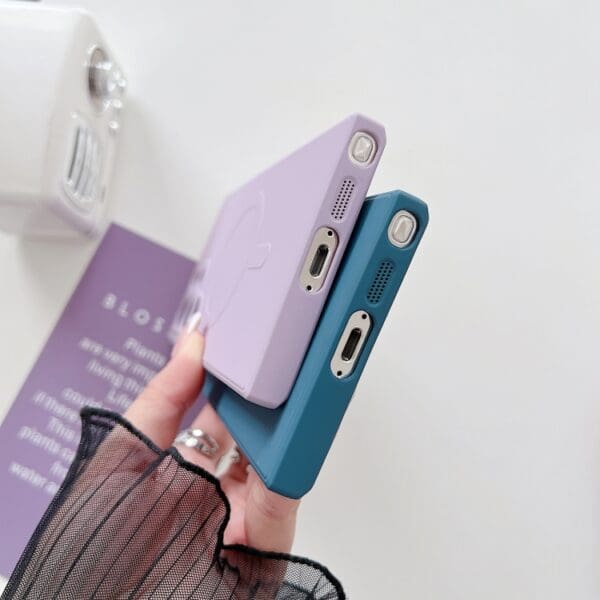 Ovitek MagSafe Solid Color Liquid Silicone Magnetic za Samsung Galaxy S24, Galaxy S25, Urbanzo, zelena - slika 5