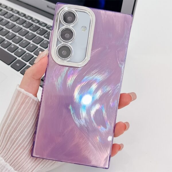 Ovitek Plating Glitter Texture TPU Phone Case with Lens Film za Samsung Galaxy S25 Plus S936B, Mobella, vijolična