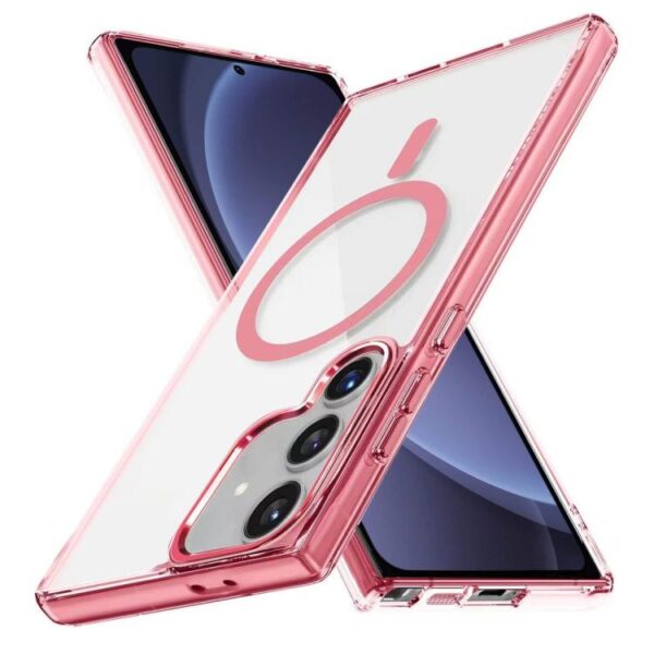 Ovitek MagSafe Ice Color Magnetic Hybrid za Samsung Galaxy S25 Plus S936B, Mobella, pink