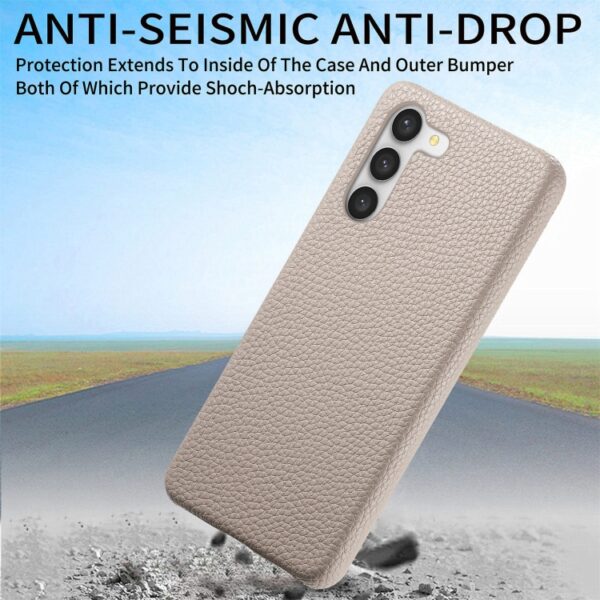 Ovitek Oil Edge Leather za Samsung Galaxy S23 S911B, Litchi, bež - slika 4