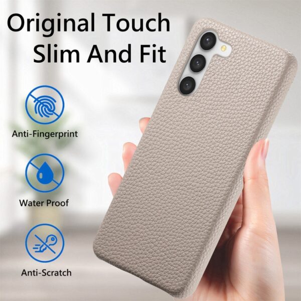 Ovitek Oil Edge Leather za Samsung Galaxy S23 S911B, Litchi, bež - slika 3