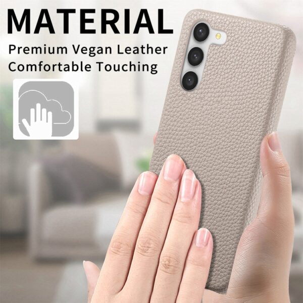Ovitek Oil Edge Leather za Samsung Galaxy S23 S911B, Litchi, bež - slika 2
