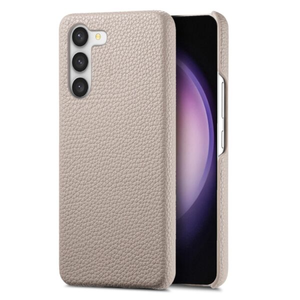 Ovitek Oil Edge Leather za Samsung Galaxy S23 S911B, Litchi, bež