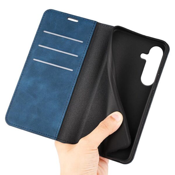 Preklopni Etui za Samsung Galaxy S25 Plus Urbanzo, Retro-skin Suction Leather, temno modra - slika 6