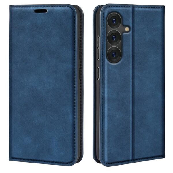 Preklopni Etui za Samsung Galaxy S25 Plus Urbanzo, Retro-skin Suction Leather, temno modra