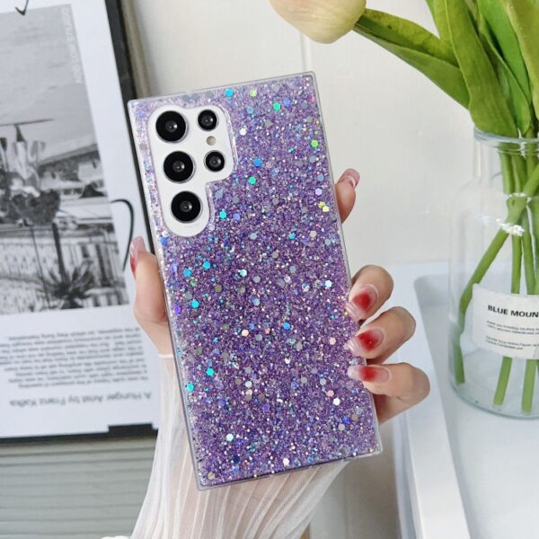 Ovitek Glitter Sequins Epoxy TPU za Samsung Galaxy S24, Galaxy S25, Mobella, vijolična - slika 7