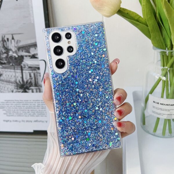 Ovitek Glitter Sequins Epoxy TPU za Samsung Galaxy S24, Galaxy S25, Mobella, modra - slika 7