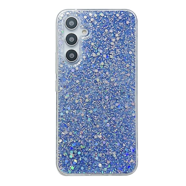 Ovitek Glitter Sequins Epoxy TPU za Samsung Galaxy S24, Galaxy S25, Mobella, modra