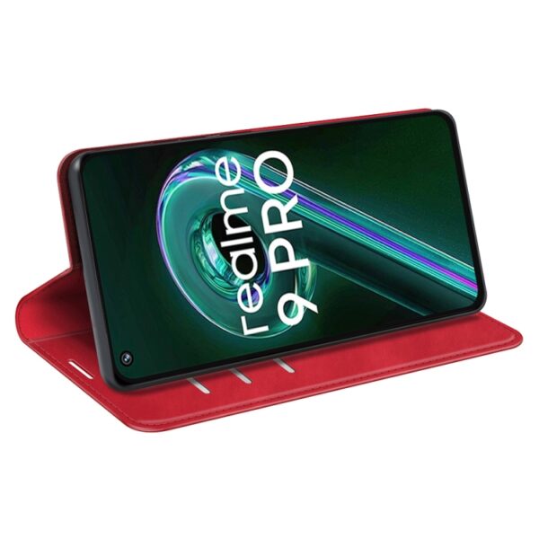 Preklopni Etui za Realme 9 Pro Urbanzo, Retro-skin Suction Leather, rdeča - slika 6