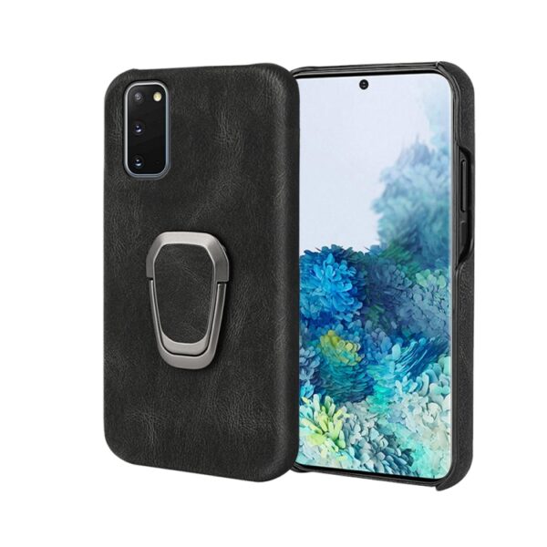 Ovitek Ring Holder PU za Samsung Galaxy S20 G980F, Urbanzo, črna