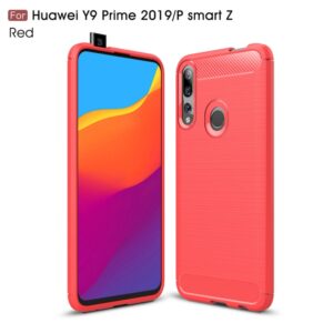 Ovitek Brushed Texture Carbon Fiber za Huawei P smart Z, Y9 Prime 2019, Honor 9X, honor 9X Pro, Urbanzo, rdeča